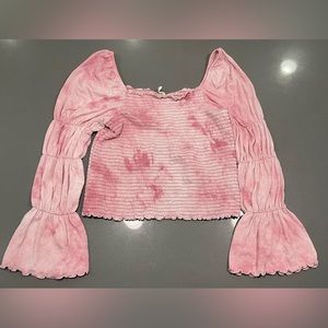 Rewash brand-Stretchy flare sleeve blouse